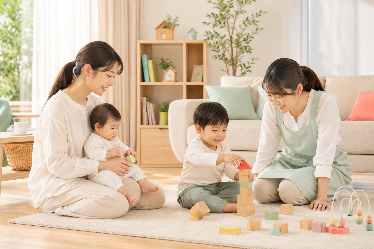 兄弟の片方と遊ぶシーン